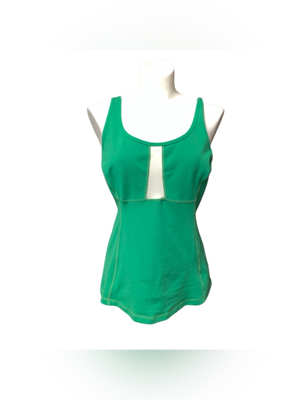 lululemon athletica Emerald Green Tank with White Center Panel Size Xl